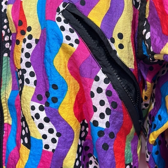 Vintage 80-90 hot dogger windbreaker zip light weight multi color print jacket - Picture 3 of 6